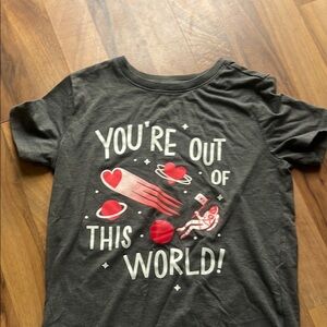 Kids' Gray Space-Themed T-Shirt